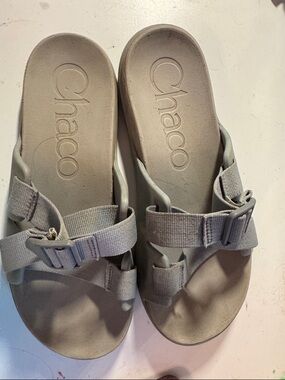 Chaco Women's Slide Sandals in Light Gray